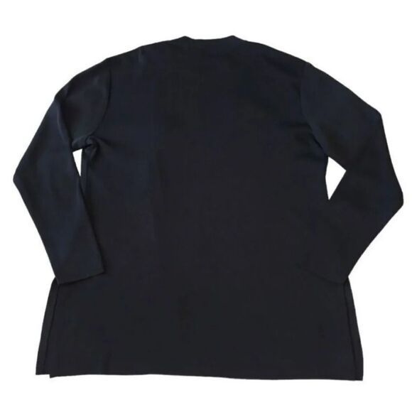Misook Fine Knit Open Front Longsleeve Sweater Cardigan in Black Size Small - Picture 3 of 9